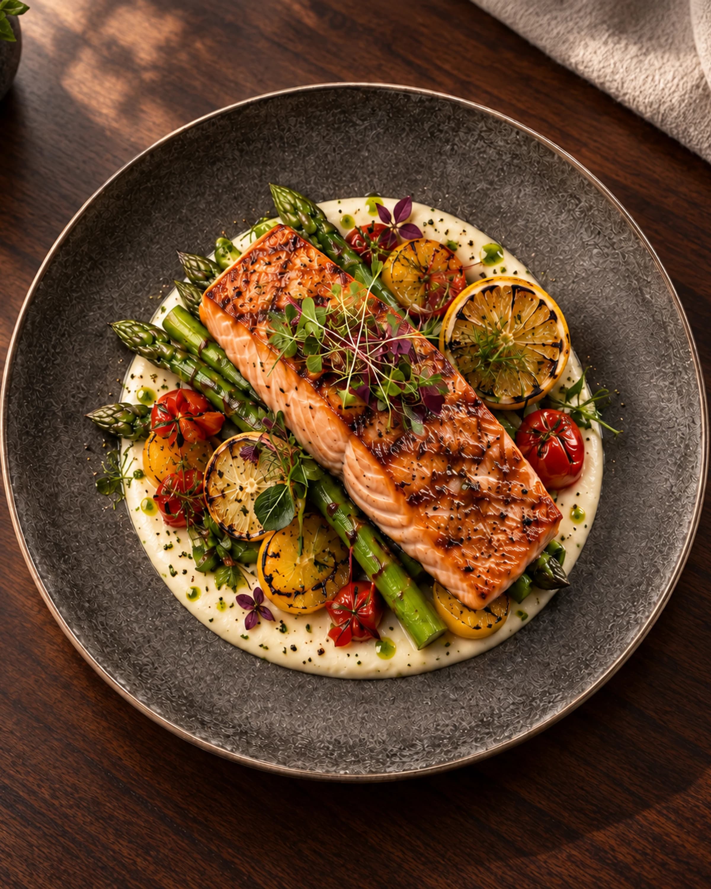 Fire-glazed salmon
